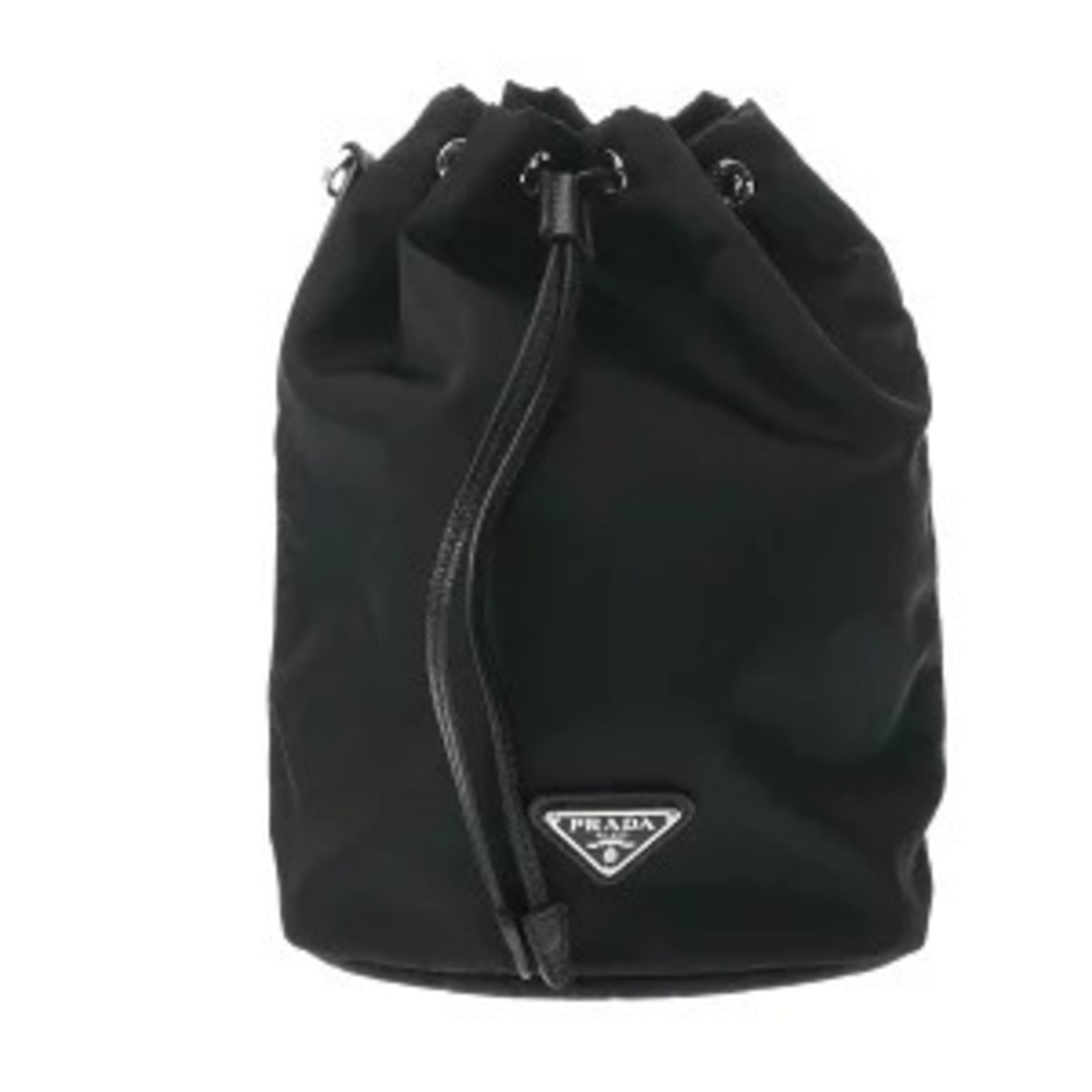 Prada drawstring Pouch Clutch black Re